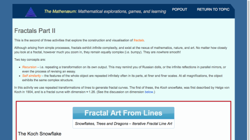 Screenshot of Fractals from lines