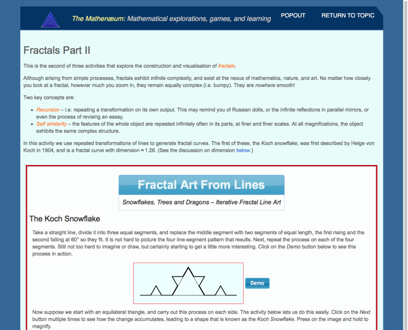 Fractals from lines - MathsLinks
