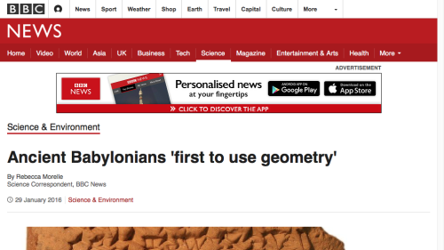 Screenshot of Ancient Babylonians ‘first to use geometry’