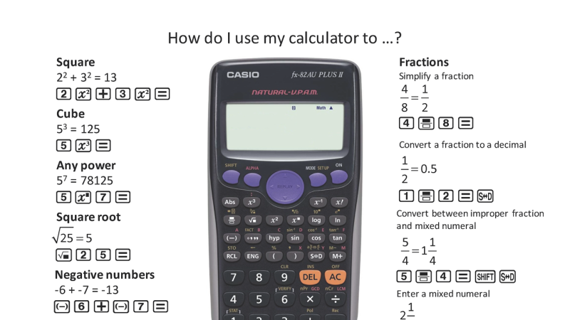 Preview of How do I use my calculator to? [Casio FX-82 AU PLUS II]