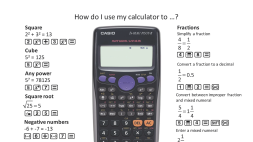 Preview of How do I use my calculator to? [Casio FX-82 AU PLUS II]