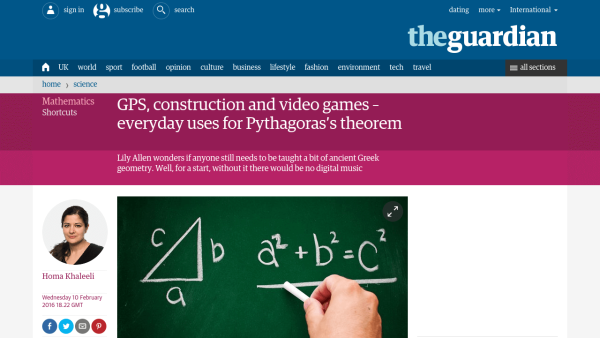 Screenshot of GPS, construction and video games – everyday uses for Pythagoras’s theorem