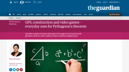 Screenshot of GPS, construction and video games – everyday uses for Pythagoras’s theorem
