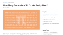 Screenshot of How Many Decimals of Pi Do We Really Need?