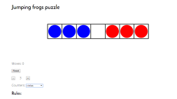Screenshot of Jumping frogs puzzle