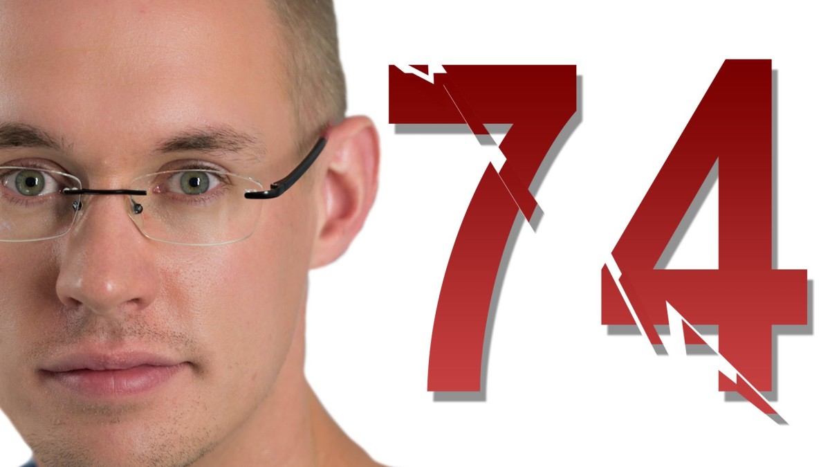 Screenshot of 74 is cracked - Numberphile