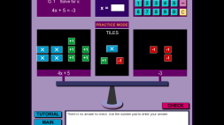 Screenshot of Model and solve algebra equations