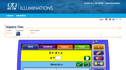 Screenshot of Algebra Tiles