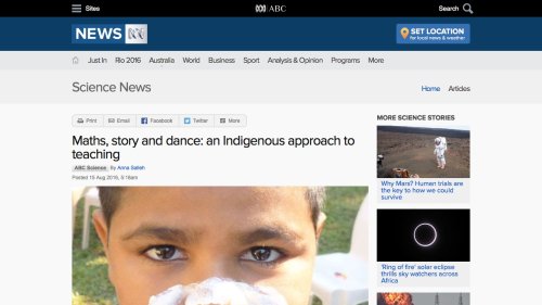 Screenshot of Maths, story and dance: an Indigenous approach to teaching