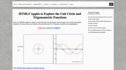 Screenshot of HTML5 Applet to Explore the Unit Circle and Trigonometric Functions