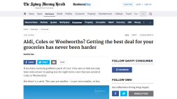 Screenshot of Aldi, Coles or Woolworths? Getting the best deal for your groceries has never been harder