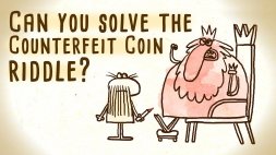 Screenshot of Can you solve the counterfeit coin riddle? - Jennifer Lu