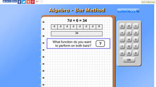 Screenshot of Algebra Bar Method