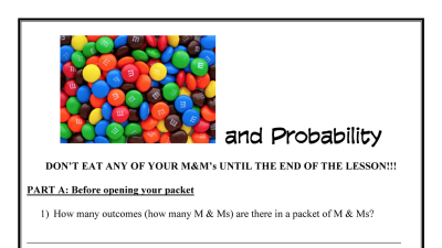 Preview of M&Ms and Probability