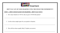 Preview of Smarties Experiment