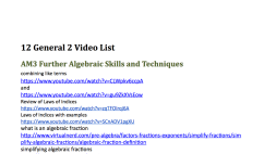 Screenshot of Year 12 HSC General 2 Maths Video List