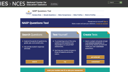 Screenshot of NAEP Questions Tool