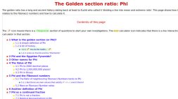 Screenshot of The Golden section ratio: Phi