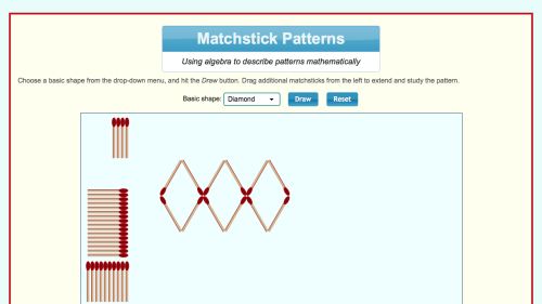 Screenshot of Matchstick Patterns
