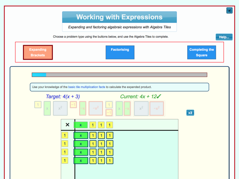 Algebra Tiles - MathsLinks