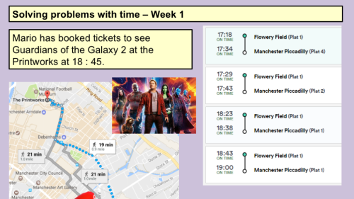 Screenshot of Numeracy activities to develop understanding of time