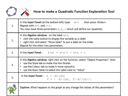 Preview of How to make a Quadratic Function Exploration Tool