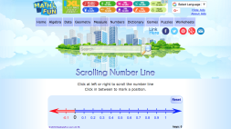 Screenshot of Scrolling Number Line