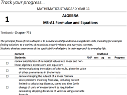 Preview of Mathematics Standard - Student Outlines