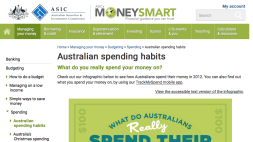 Screenshot of Australian spending habits