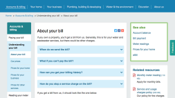 Screenshot of Sydney Water - about your bill