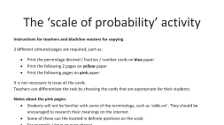 Preview of The ‘scale of probability’ activity