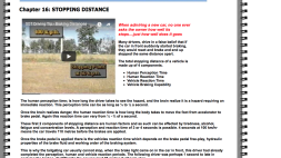 Screenshot of Stopping distance