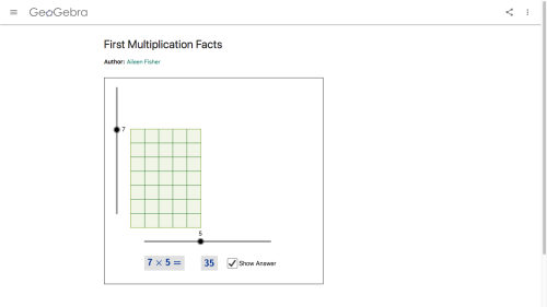 Screenshot of First Multiplication Facts