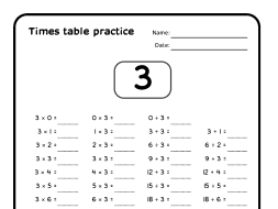 Preview of Times table practice pages
