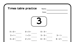 Preview of Times table practice pages