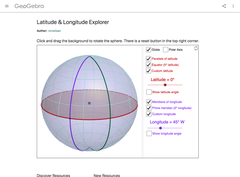 Latitude & Longitude Explorer - MathsLinks