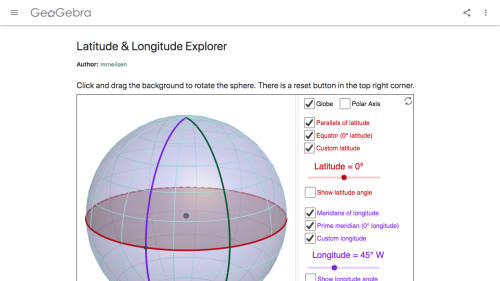 Screenshot of Latitude & Longitude Explorer