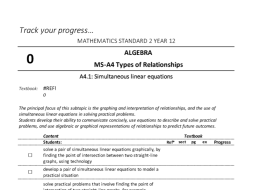 Preview of Mathematics Standard 2 - Student Outlines