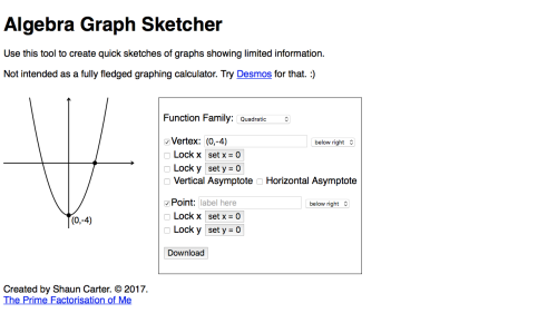 Screenshot of Algebra Graph Sketcher