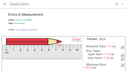 Screenshot of Errors in measurement