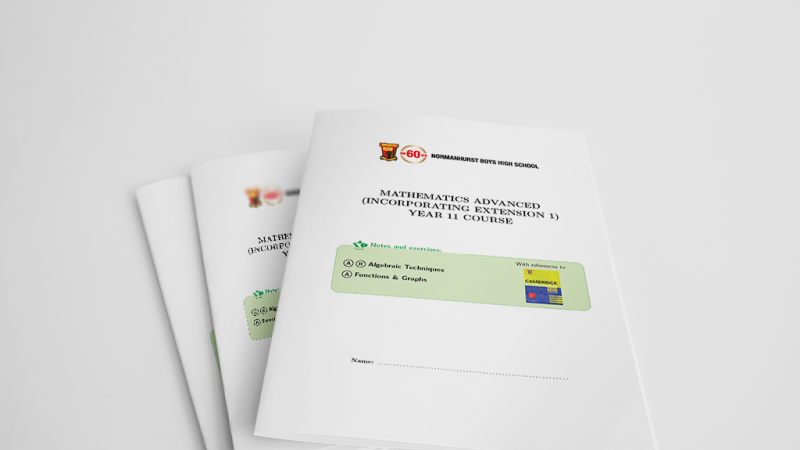 Preview of Mathematics Advanced and Extension 1 (2019) booklets