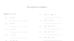 Preview of Factorisation