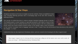 Screenshot of Australian Indigenous Astronomy