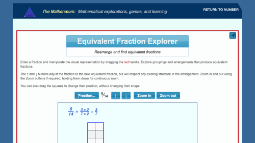 Screenshot of Equivalent Fraction Explorer