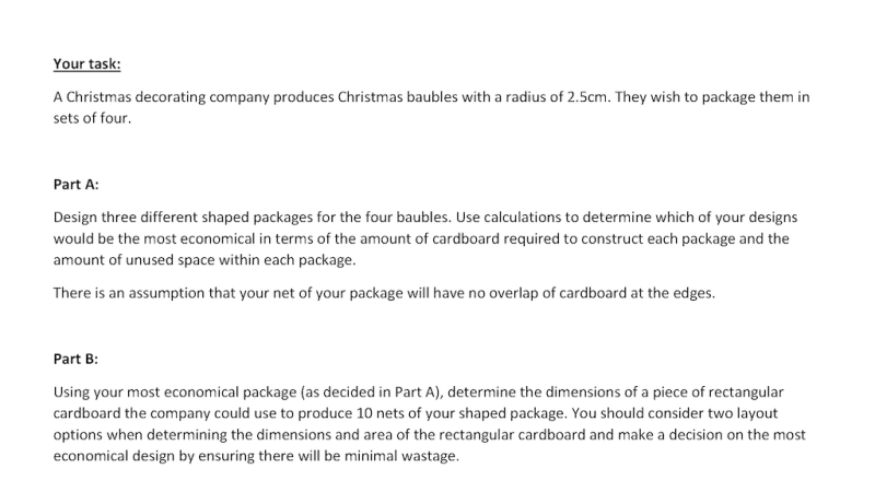 Preview of 11MS-M1 Applications of Measurement Christmas Baubles