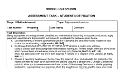 Preview of Trigonometric functions - Advanced assignment