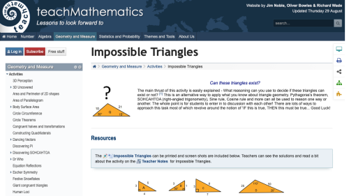 Screenshot of Impossible Triangles