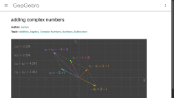 Screenshot of Adding complex numbers