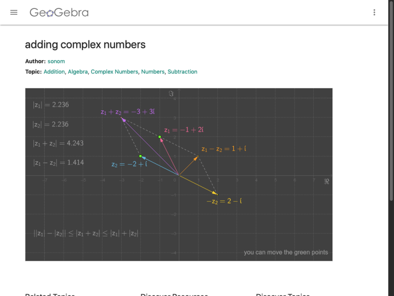 Adding complex numbers - MathsLinks