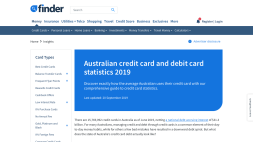 Screenshot of Australian credit card and debit card statistics